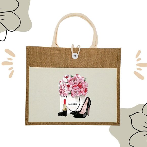 Custom Canvas Tote Bag, Large Size - Cream Tote, hand made - Picture 1 of 15